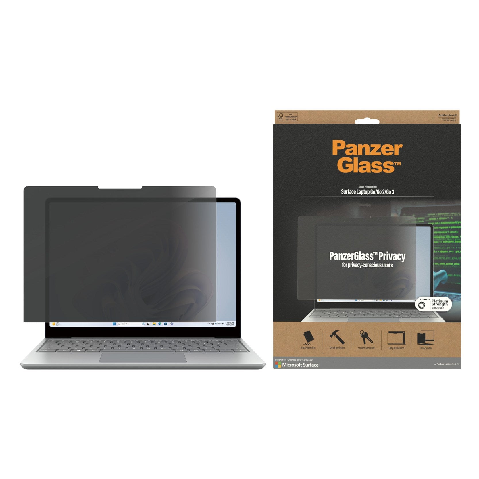 PanzerGlass® Privacy Displayschutz Microsoft Surface Laptop Go 2 | Go
